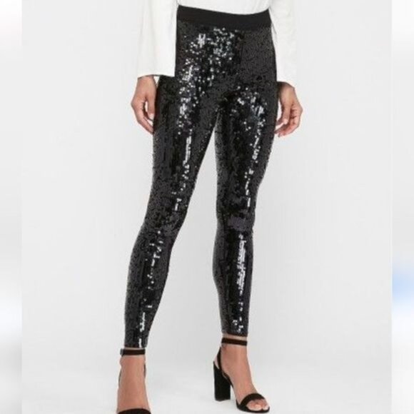 Express Pants - NWT Express All Over Sequin Holiday Party Club Whimsigoth Festival  Pants
